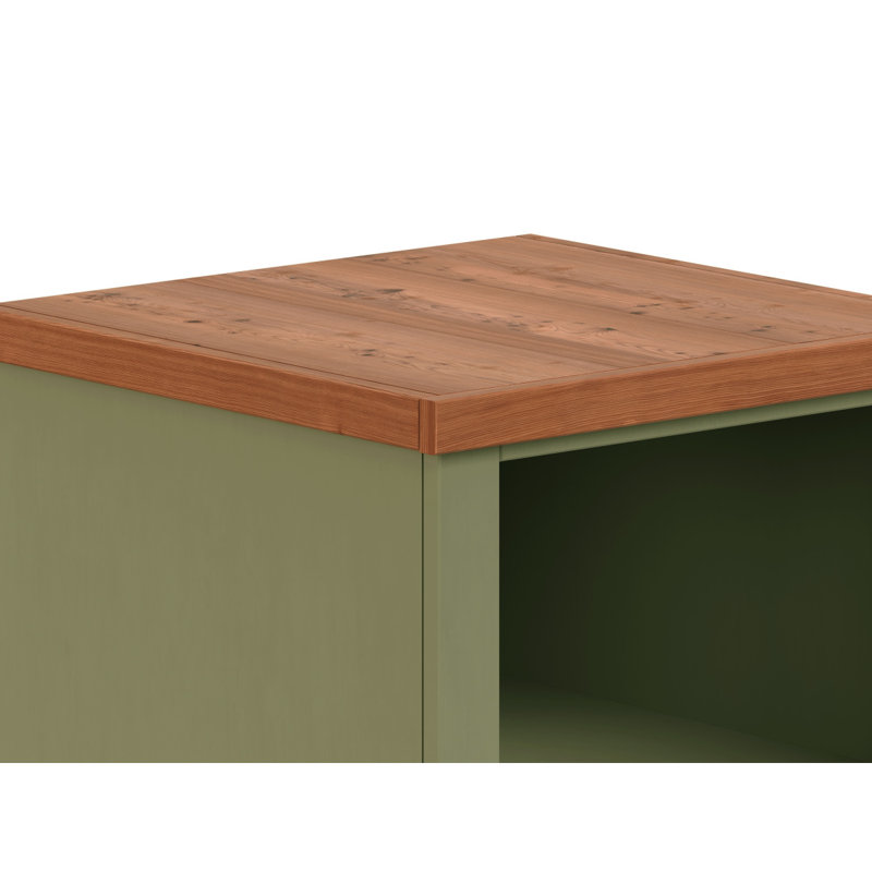 Classeur à un tiroir, aucun assemblage requis - Finition sauge et bois fruitier, H 30,04 po x l 22,04 po x P 22,04 po, Vert