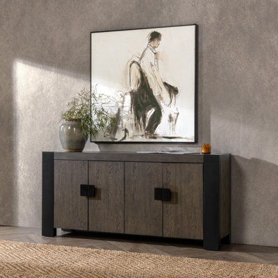 Buffet 4 portes en bois massif Deaven