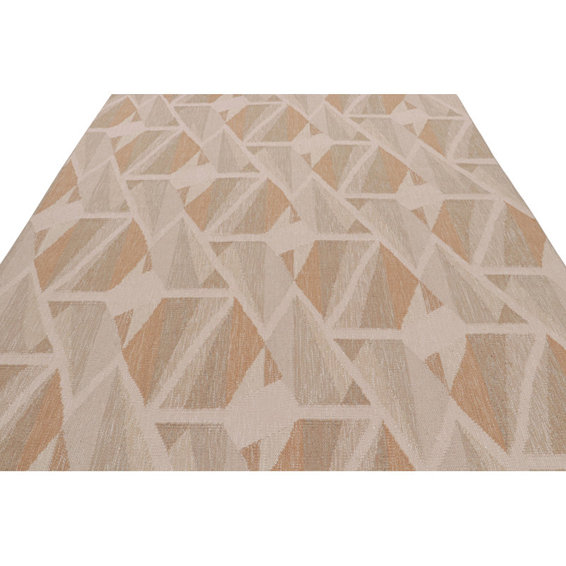 Hand Woven Kilim Wool Geometric Area Rug, Rectangle 6' x 9'