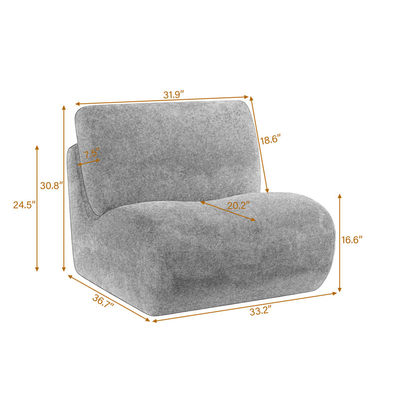 Caleb Swivel Upholstered Accent Chair with Removable Back Cushion, Light Gray