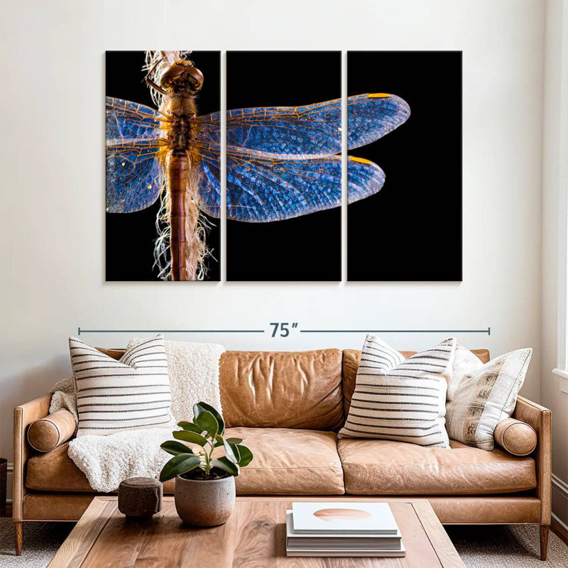 Brampt Blue Dragonfly Wings, 42" H x 65" W