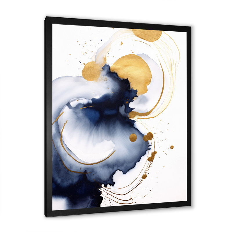 «Blissful création Minimal Blue Ink Cloud», peinture abstraite sur toile, art mural, H 40 po x l 30 po x P 1,5 po