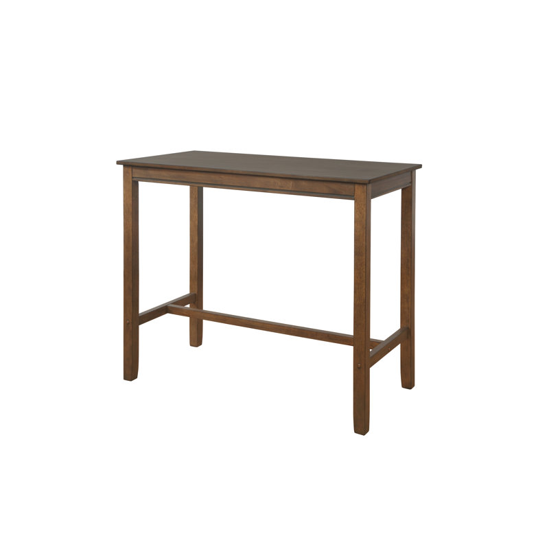 Bartonville Solid Wood Base Pub Table, Rustic Brown, 42" H x 47.25" L x 23.75" W