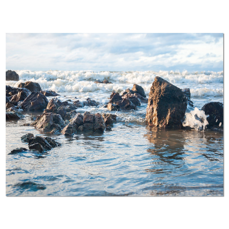 Reproduction de photo sur toile tendue "crème de mer dans un seaside rocky vide rocky", H 20 po x l 20 po x P 1 po