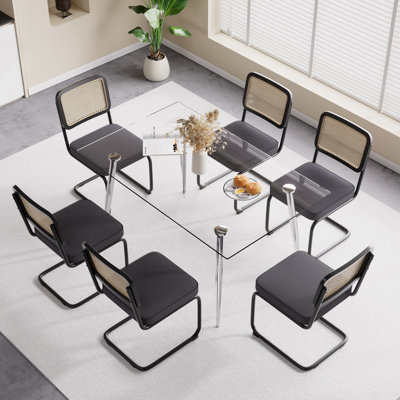 Rectangle Glass Top Dining Set