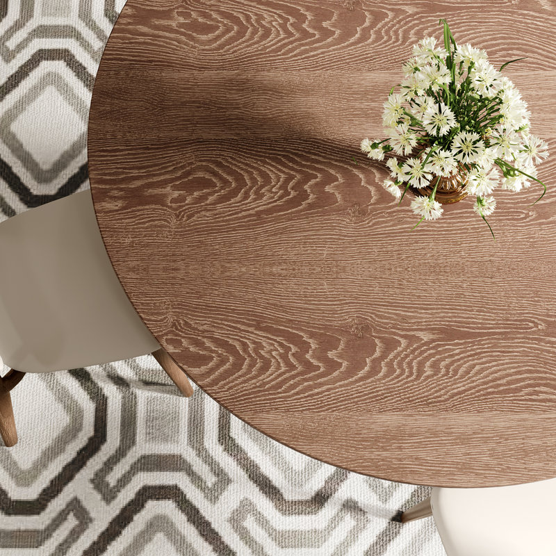 Round Solid Wood Pedestal Dining Table, 29.52"H x 59.05"L x 59.05"W