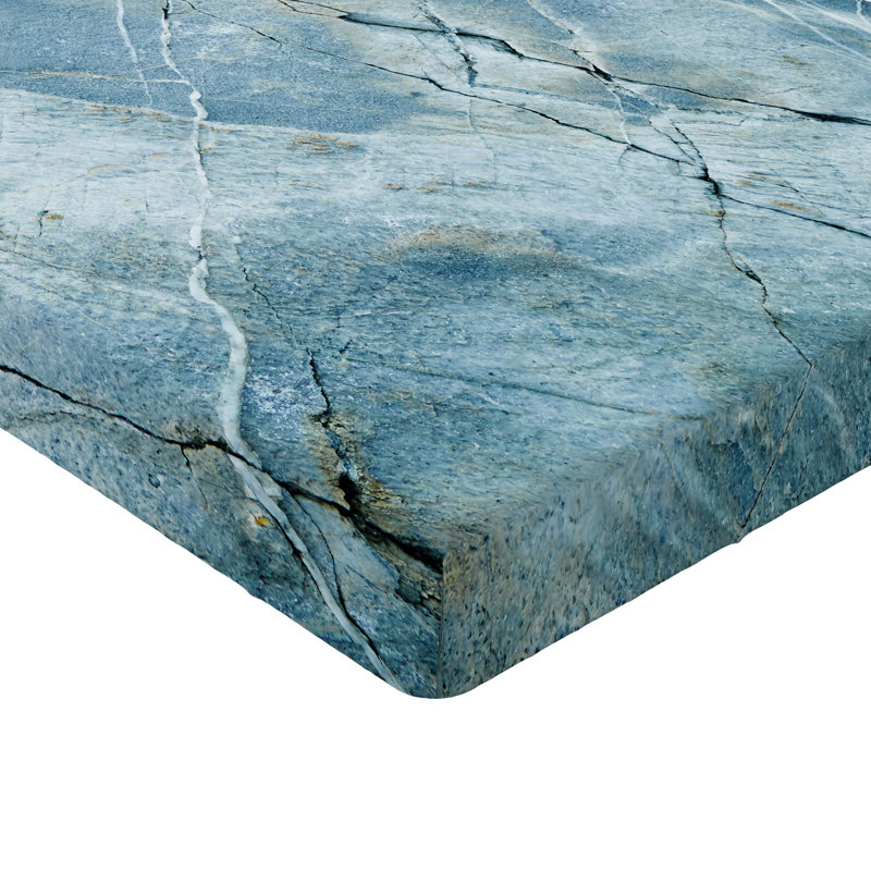 Drap-housse Ambesonne, Bleu pâle / marbre gris, Drap-housse simple très long