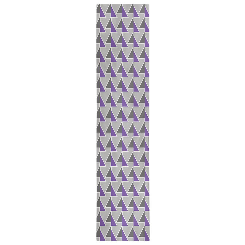 Chemin de table à flèches changeées, 16 po x 90 po, Mauve / gris foncé / gris