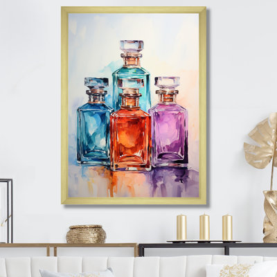 Blue Crystal Perfume Bottles - Perfumes Wall Art