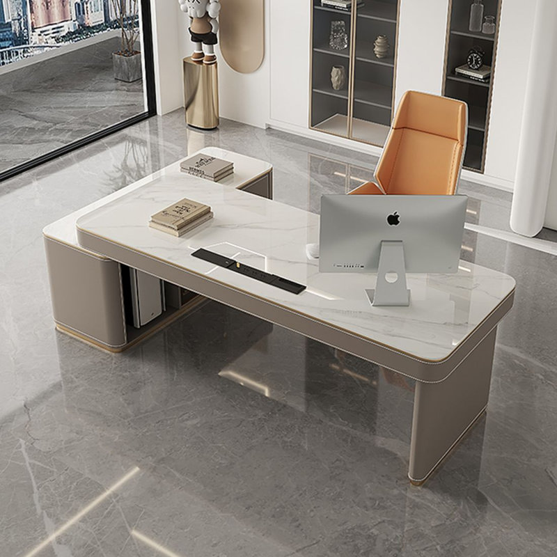 Bureau d'angle moderne moderne en métal, H 29,53 po x l 55,12 po x P 29,53 po