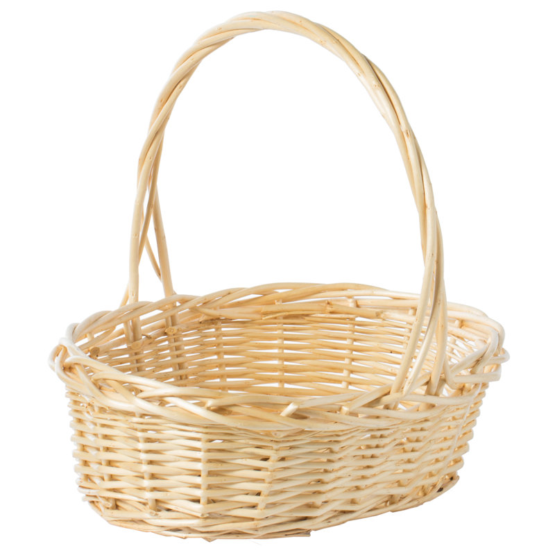 Bayou Breeze Wicker Basket, 15" H x 15.5" W x 13" D