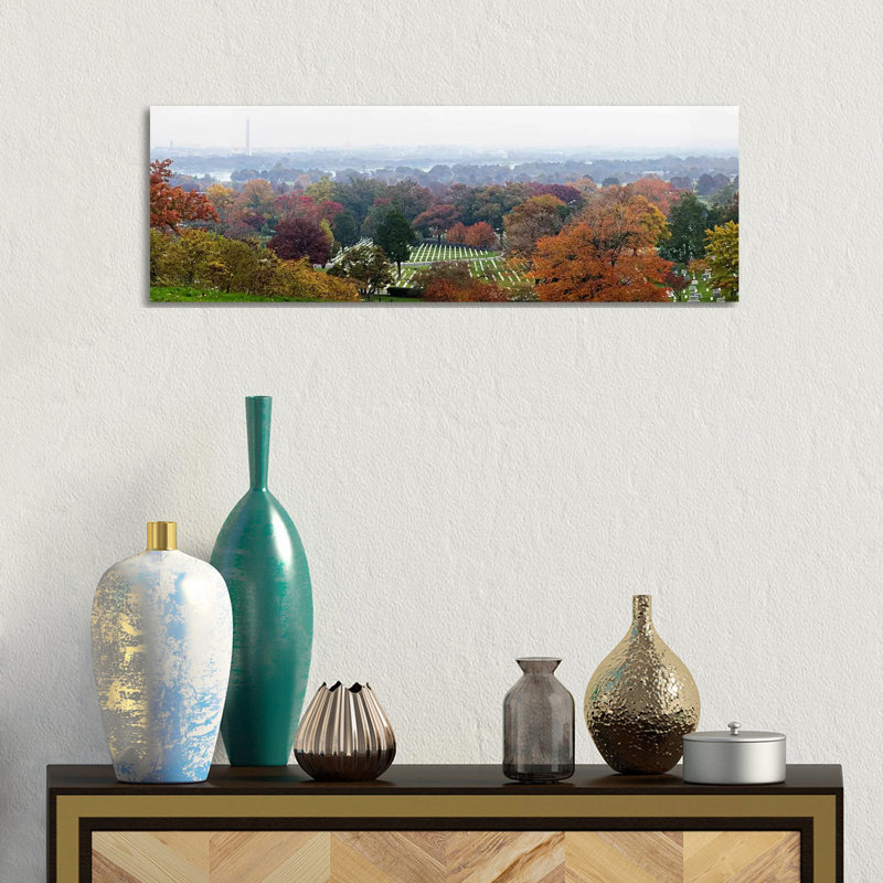 High Angle View Of A Cemetery, Arlington National Cemetery, Washington DC, USA - Wrapped Canvas Panoramic Print