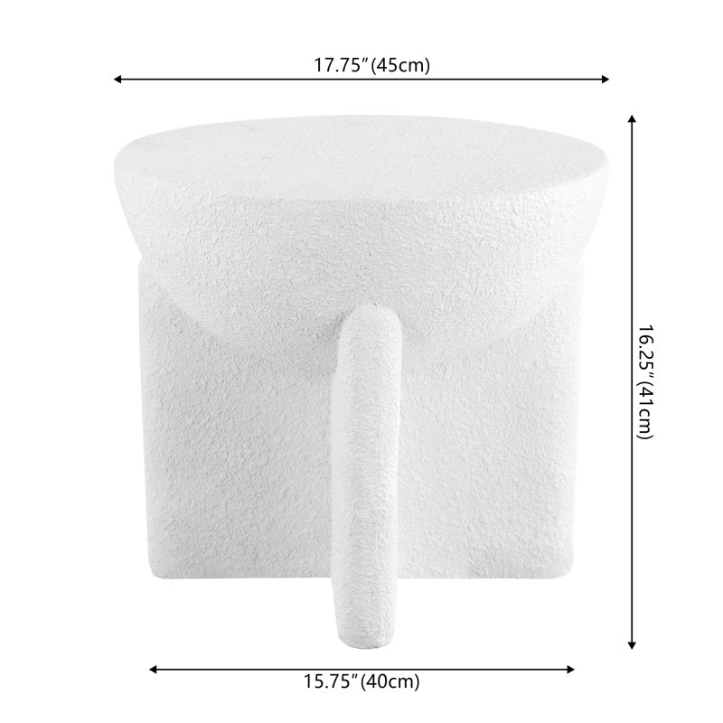 Cadmann End Table, White Frosted
