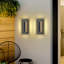 Ensemble de 2 appliques murales d'extérieur modernes à DEL 15,7 po | Appliques d'extérieur noires 24 W, luminaires en acrylique imperméables.-46406389