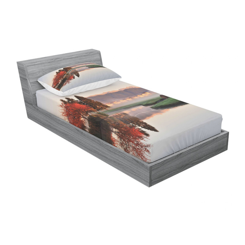 Ensemble de draps érable et pins, Ensemble de draps pour lit simple avec drap-housse