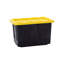 Sac de rangement en plastique 23 gallons avec couvercle, paquet de 4 - noir / jaune-132881730-132881731