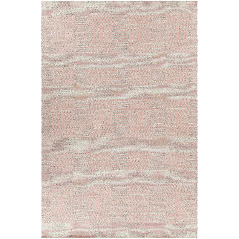 Tapis rose / naturel tissé à plat à la main Salona