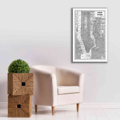 'Inverted New York Map' by Sue Schlabach, Giclee Canvas Wall Art