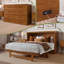 Commode lit escamotable en bois avec tiroir de rangement, station de charge intégrée et matelas Tucson-738224862-738224861