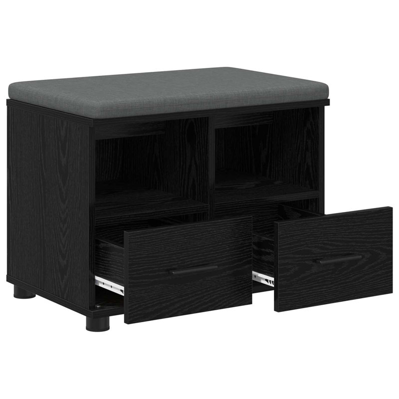 Storage Bench, 46cm H x 60cm W x 38cm D, Black Oak
