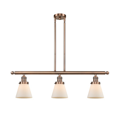 Cone 3 Light Stem Hung Island Light