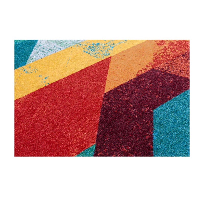 Tapis turquoise à motif abstrait Plaisance, Rectangle 4 pi x 5 pi