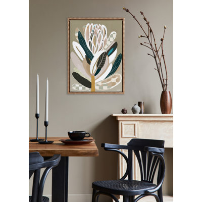 Sage Protea by Inkheart Designs Framed Canvas Wall Art Print