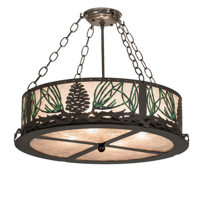 Mountain Pine Mica Semi Flush Mount