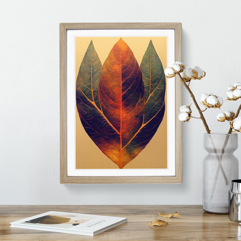 A Glorious Leaf - Wall Art, 34cm H x 25cm W x 2cm D, Oak Framed