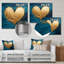 «Golden Shining Heart Deep Teal», reproduction d'art abstrait-434228344-434228345