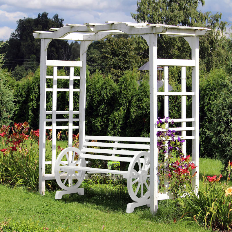 Banc extérieur en bois 41 po, Blanc