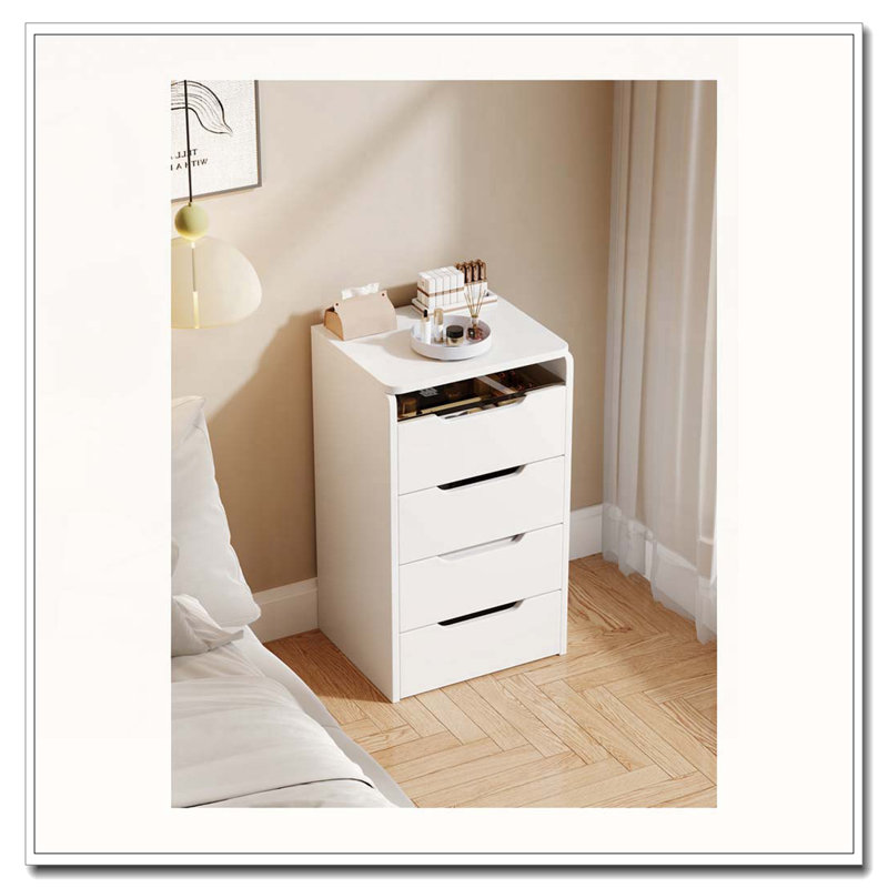 3 Drawers Vanity Desk with Plip Top Mirror,Small Make Up Vanity Set with Visible Glass Desktop, White