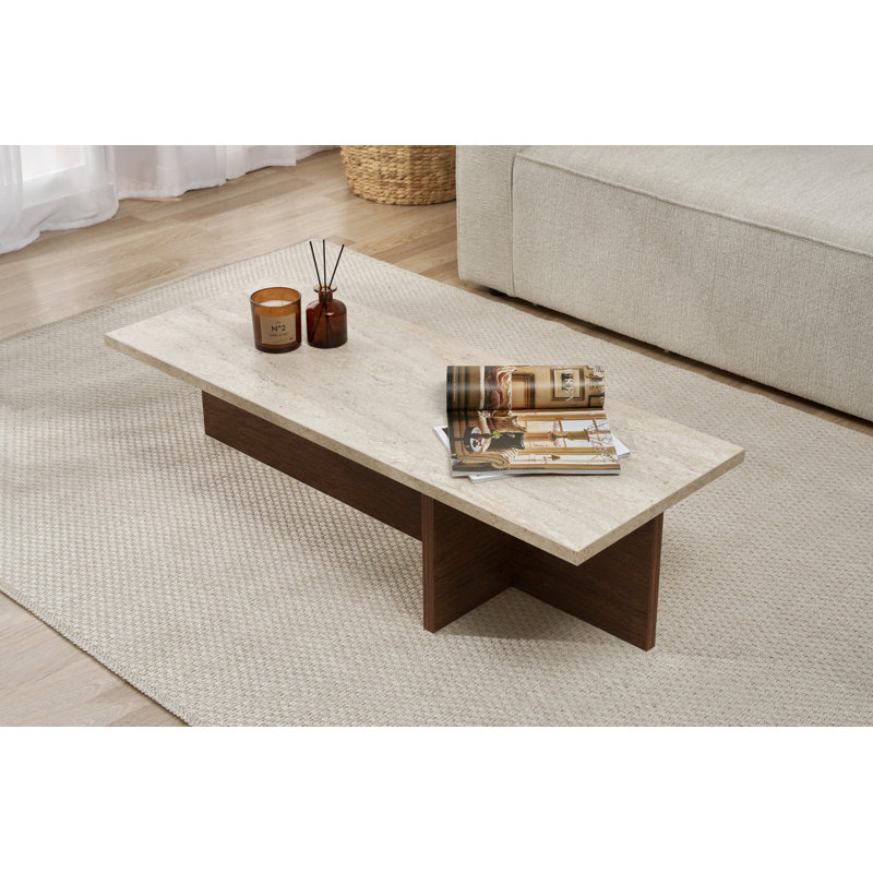 Table basse, H 17,72 po x l 47,24 po x P 47,24 po, Noyer Milano