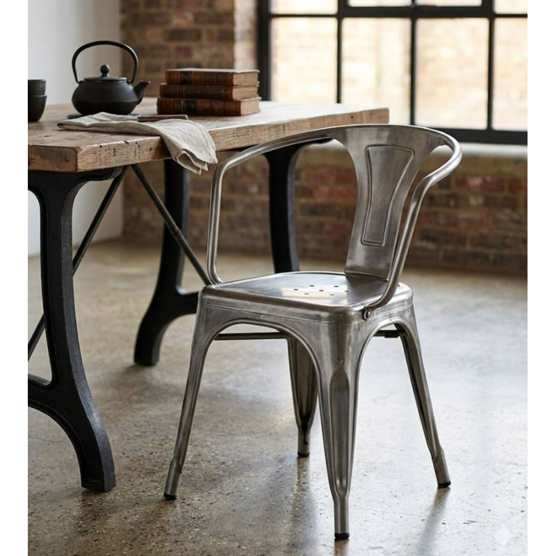 Chaise de patio empilable Nunes, Gris