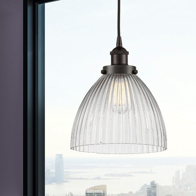 Luminaire suspendu en forme de dôme à 1 lumière Tallulah, Bronze huilé
