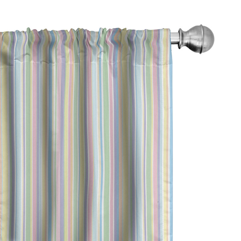 Striped Semi-Sheer Rod Pocket Sliding Panel, 28" x 95"
