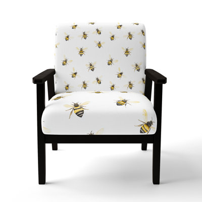 Nature For Kids Upholstered Chair - Gentle Bees Yellow Arm Chair