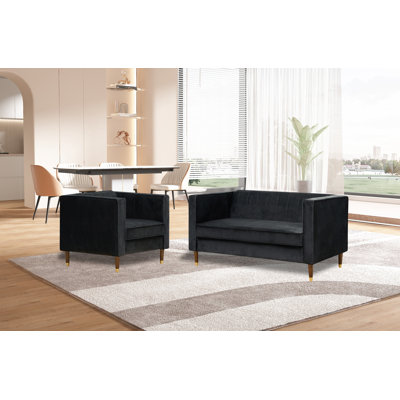 Jacqueline 2 pc Loveseat and Arm Chair set by Mercer41