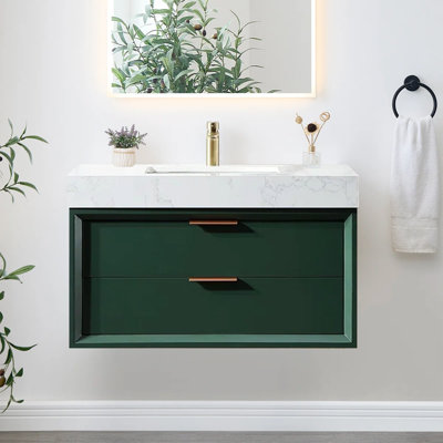 Meuble-lavabo mural moderne 36 po
