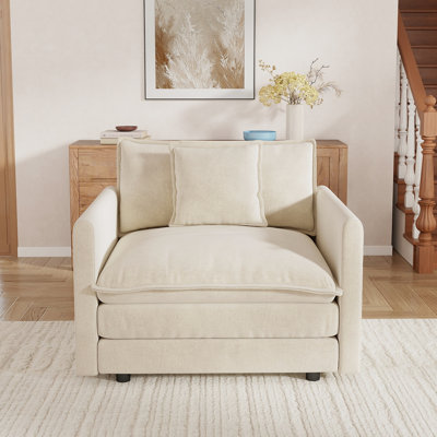 Fauteuil rembourré, canapé en tissu de chenille, pour le salon 