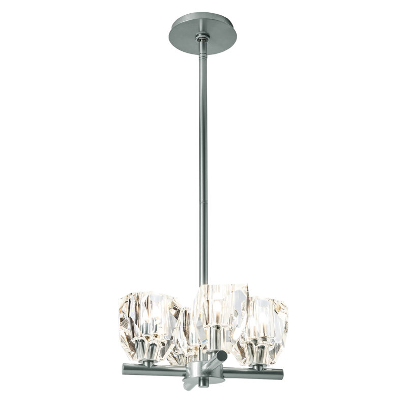 Gatsby 4 - Light Shaded Classic/Traditional Chandelier with Crystal Accents, Vintage Platinum