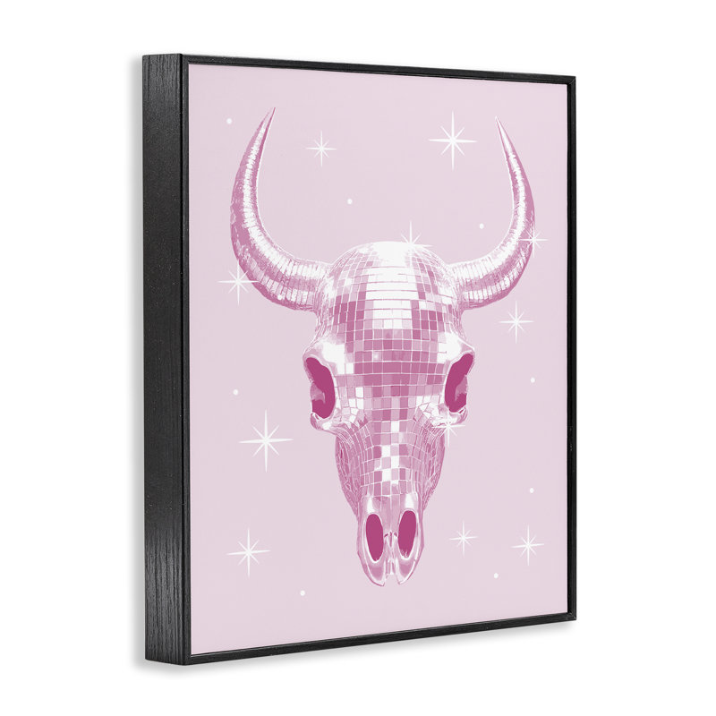Tête de mort pastel disco, giclée encadrée, design par Lil 'Rue, Giclée encadrée noir minuit, H 20 po x l 16 po
