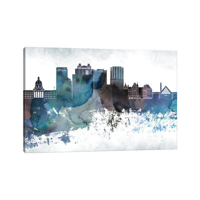 " Edmonton Bluish Skyline " by WallDecorAddict