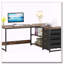 Bureau d'ordinateur en L avec tablettes et tablettes de rangement réversibles-486440