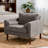Iliana Upholstered Corduroy Square Arm Tufted Club Chair with 2 Pillows-1462132919