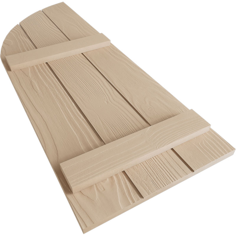 Timberthane à trois planches jointes avec niches en bois, Texture sablée / brun clair apprêté, 16", H 52 po x l 16,5 po
