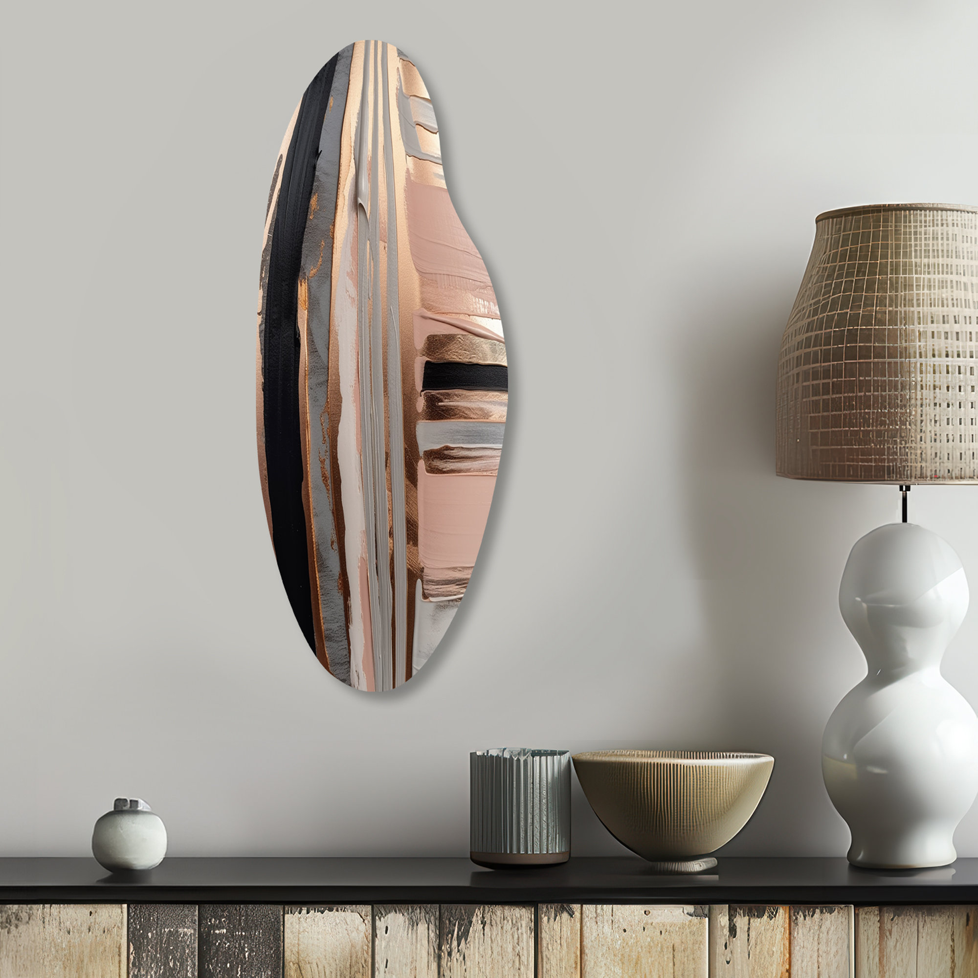 Design Art Rose gold And Pink Forms In Contemporary I - Unique Shape ...