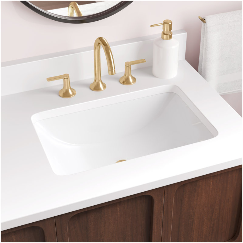 18" Mangrove Rectangular Vitreous China Undermount Bathroom Sink - White