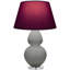 Matte Small Double Gourd Accent Lamp - Matte Ash, Lucite - Ink Black with Rose Red Lining Shade-1298750555-1298750559-1298750547