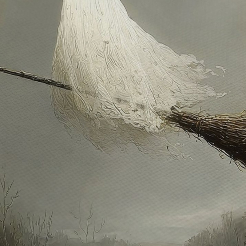 " Ghostly Figure On A Broomstick "